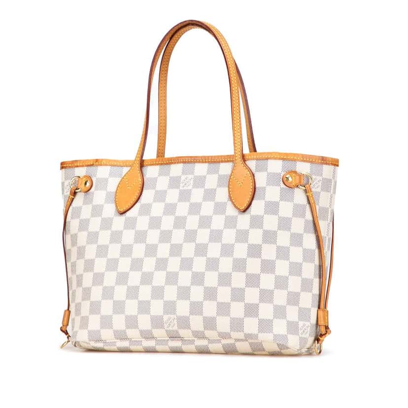 Louis Vuitton Damier Azur Neverfull PM White Good condition - Back View