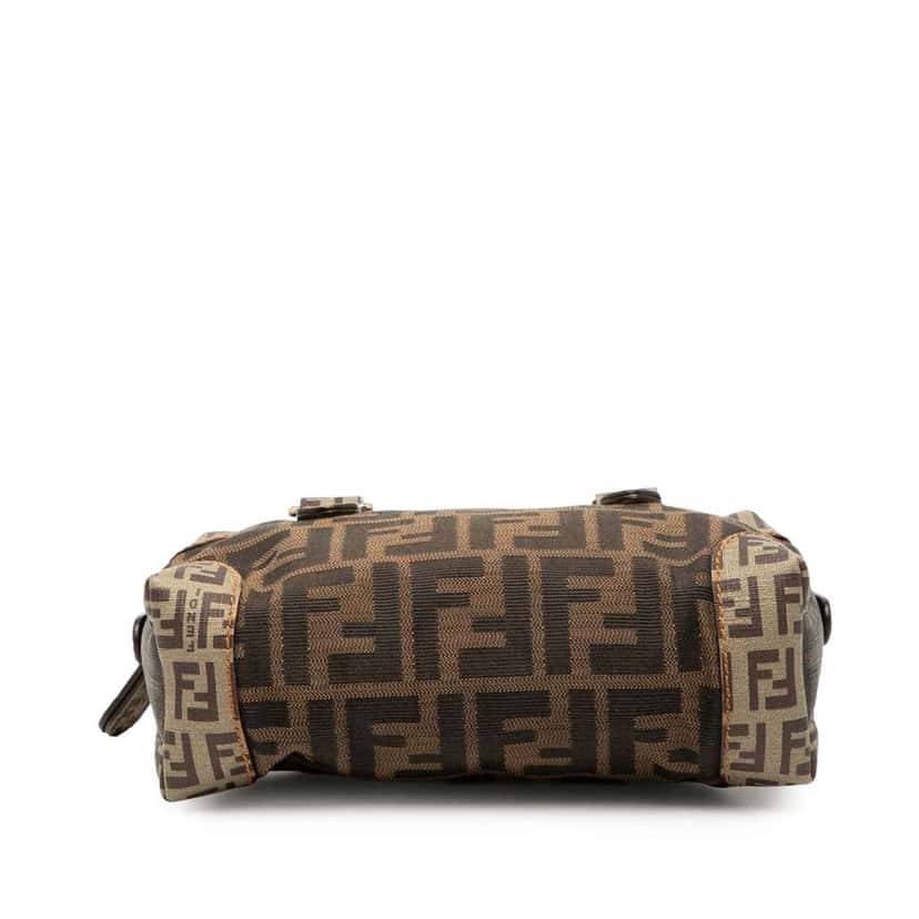 Fendi Zucchino Trimmed Zucca Canvas Boston Brown Canvas Good condition - Inside View