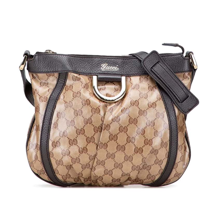 Gucci GG Crystal Abbey D Ring Crossbody Brown Canvas Good condition - Front View