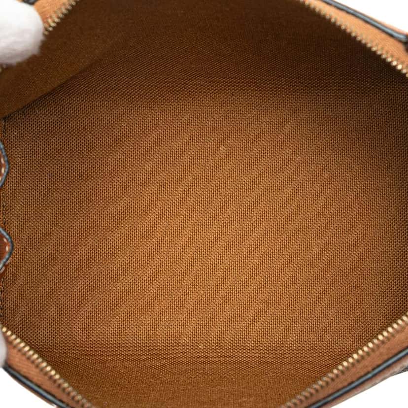 Celine Triomphe Coated Canvas Embroidered Logo Clutch On Chain Brown Canvas Good condition - Model View