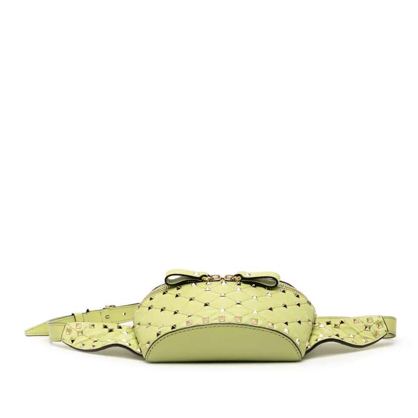 Valentino Nappa Rockstud Spike Belt Bag Green Leather Very good condition - Inside View