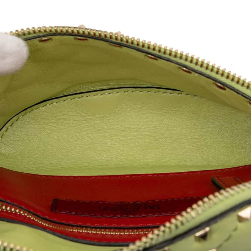Valentino Nappa Rockstud Spike Belt Bag Green Leather Very good condition - Model View