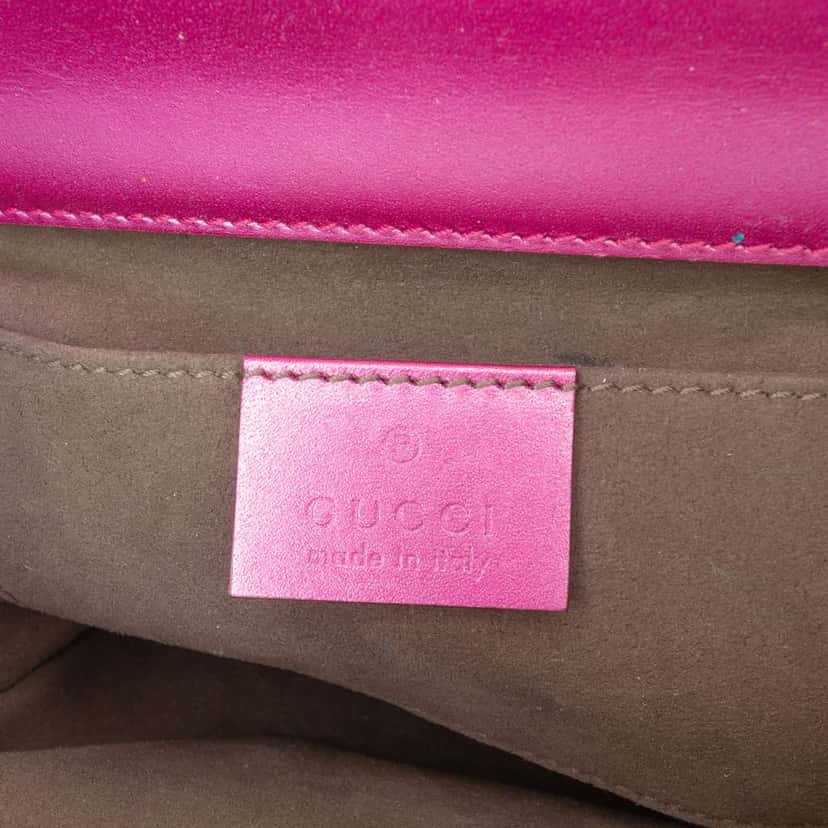 Gucci Small Metallic Leather Padlock Crossbody Purple Leather Good condition - Box View