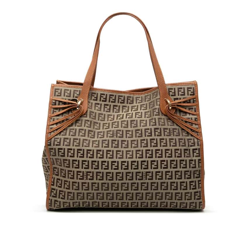 Fendi Zucchino Canvas Tote Brown Canvas Good condition - Front View