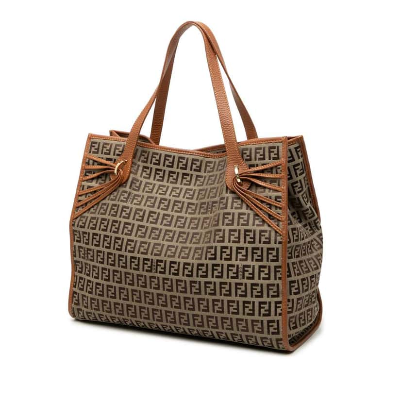 Fendi Zucchino Canvas Tote Brown Canvas Good condition - Back View