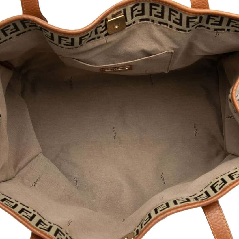 Fendi Zucchino Canvas Tote Brown Canvas Good condition - Model View