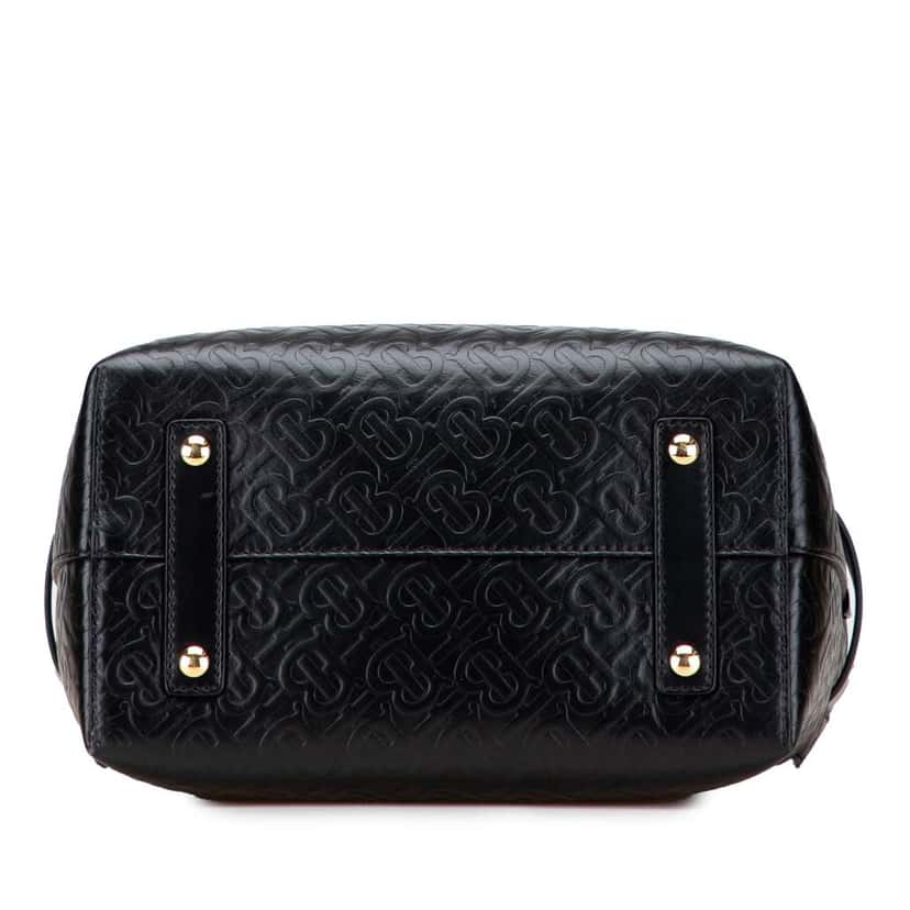 Burberry Small TB Monogram Embossed Leather Belt Bag Black Leather Very good condition - Inside View