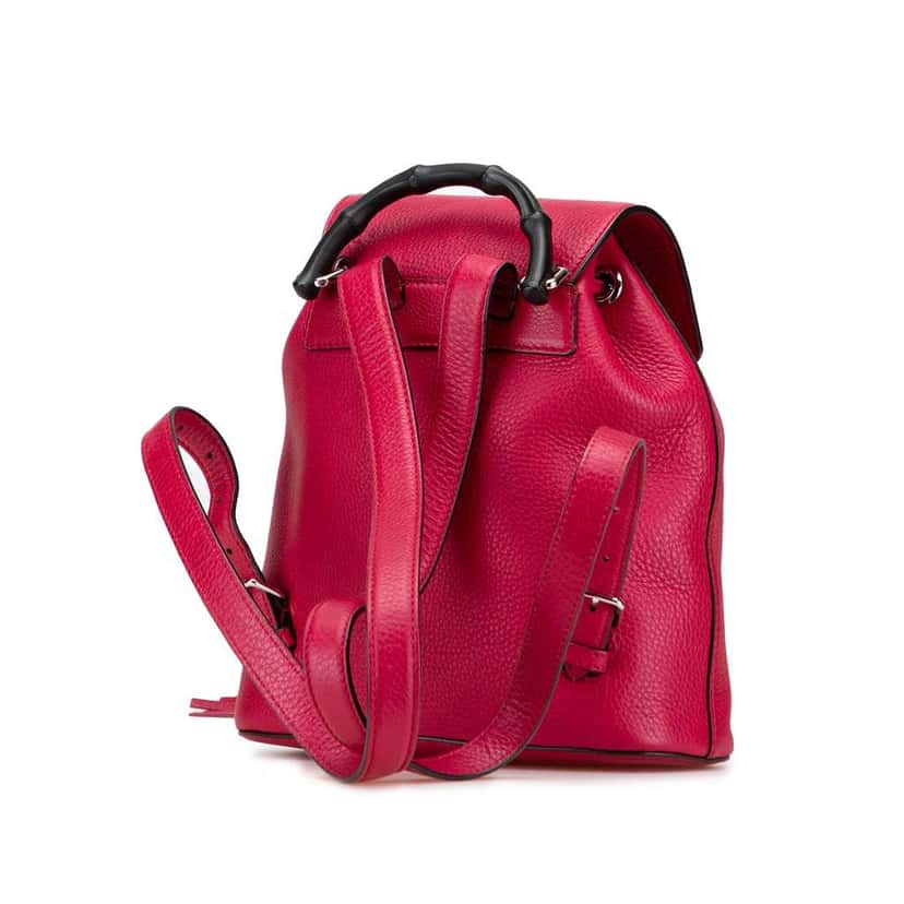 Gucci Leather Bamboo Daily Backpack Pink Leather Very good condition - Back View