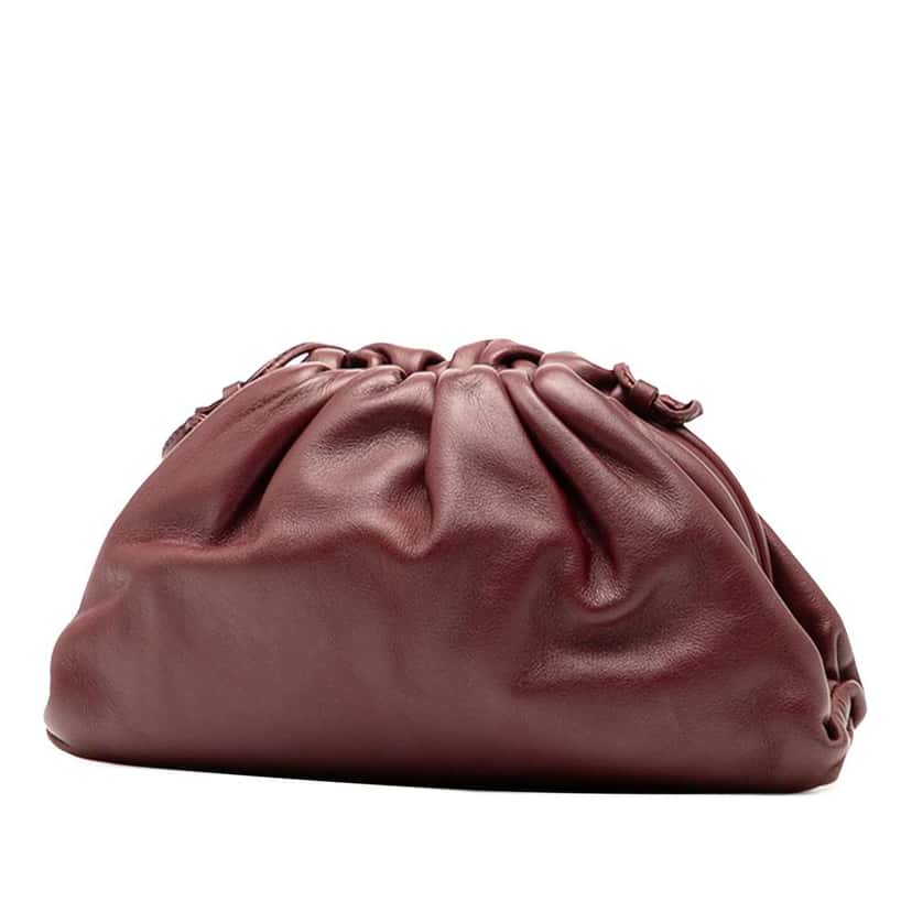 Bottega Veneta Lambskin The Mini Pouch Crossbody Red Leather Good condition - Back View