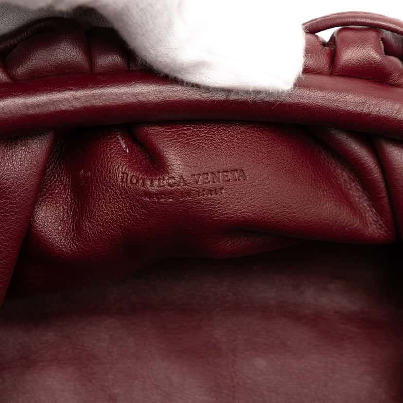 Bottega Veneta Lambskin The Mini Pouch Crossbody Red Leather Good condition - Box View