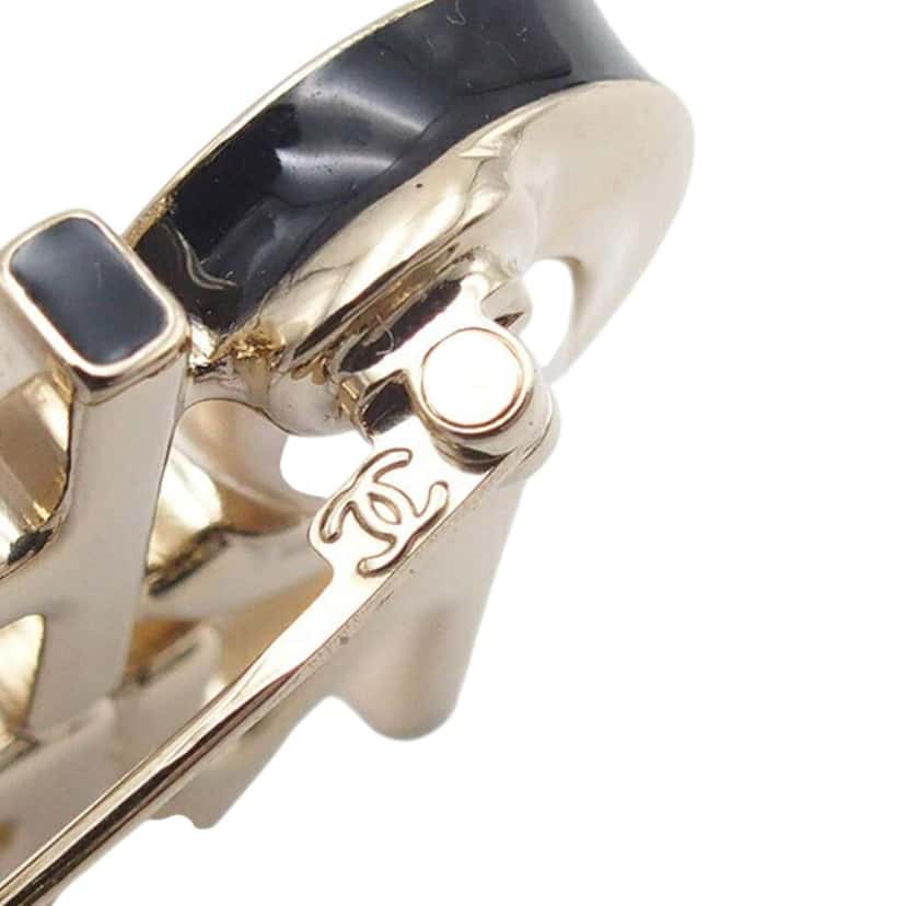 Chanel CC Gold Plated Faux Pearl Logo Brooch Gold Metal Very good condition - Box View