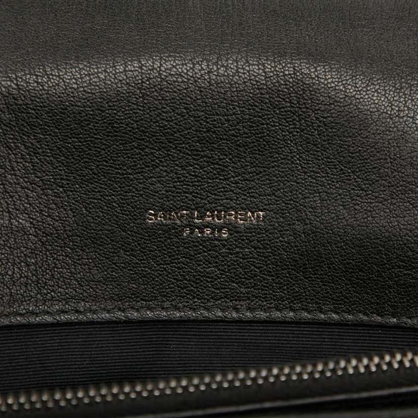Saint Laurent Large Quilted Chevron Sheepskin College Satchel Black Leather Good condition - Box View