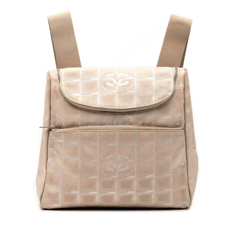 Chanel New Travel Line Nylon Backpack Brown Good condition - Front View