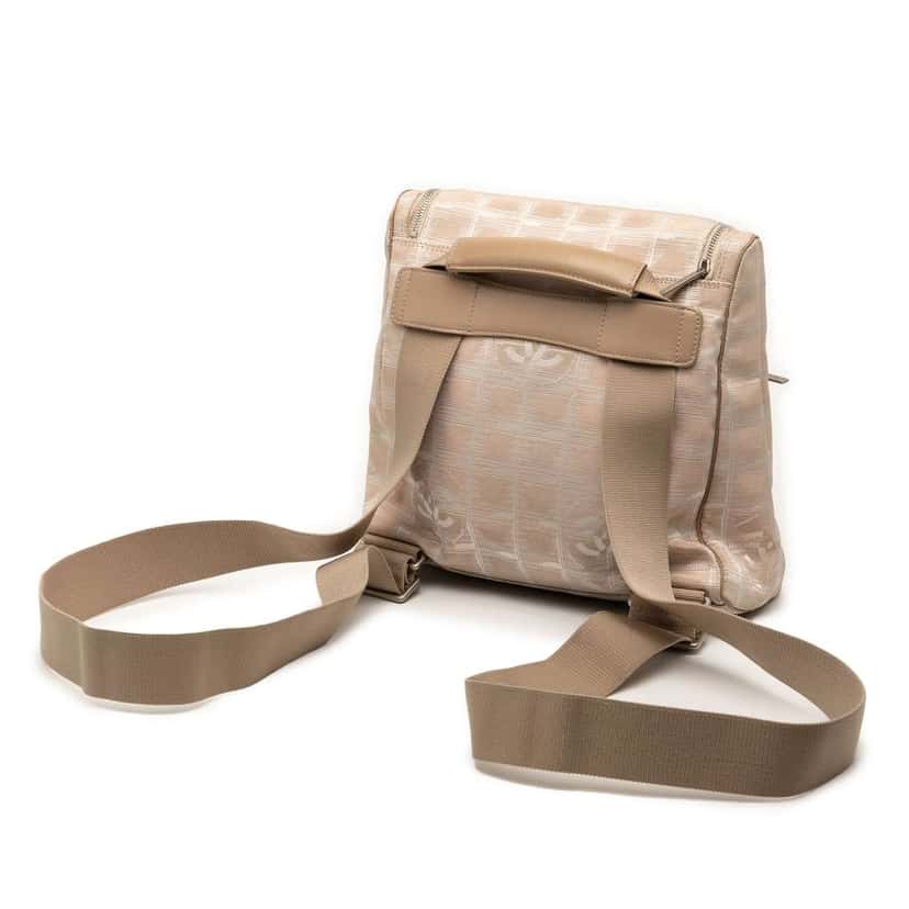 Chanel New Travel Line Nylon Backpack Brown Good condition - Back View