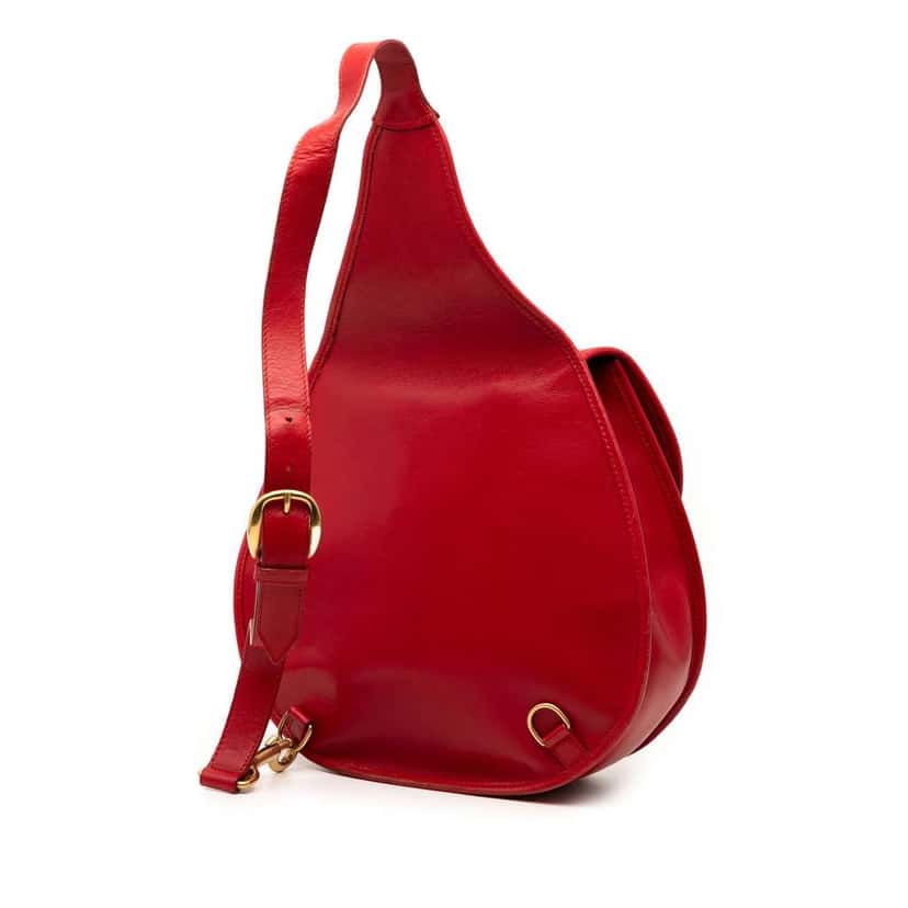 Gucci Leather Horsebit Backpack Red Leather Good condition - Back View