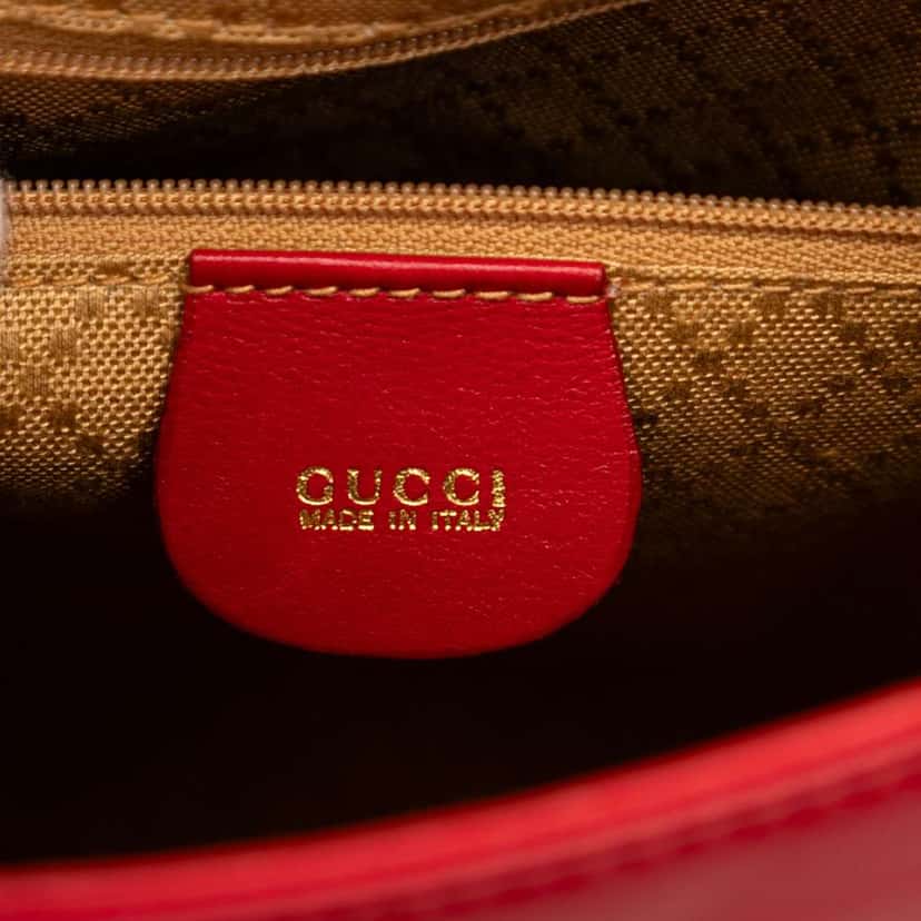 Gucci Leather Horsebit Backpack Red Leather Good condition - Box View