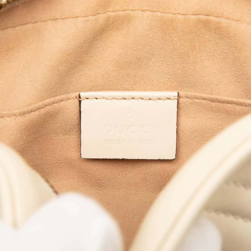 Gucci Mini GG Marmont Matelasse Leather Crossbody White Leather Good condition - Box View