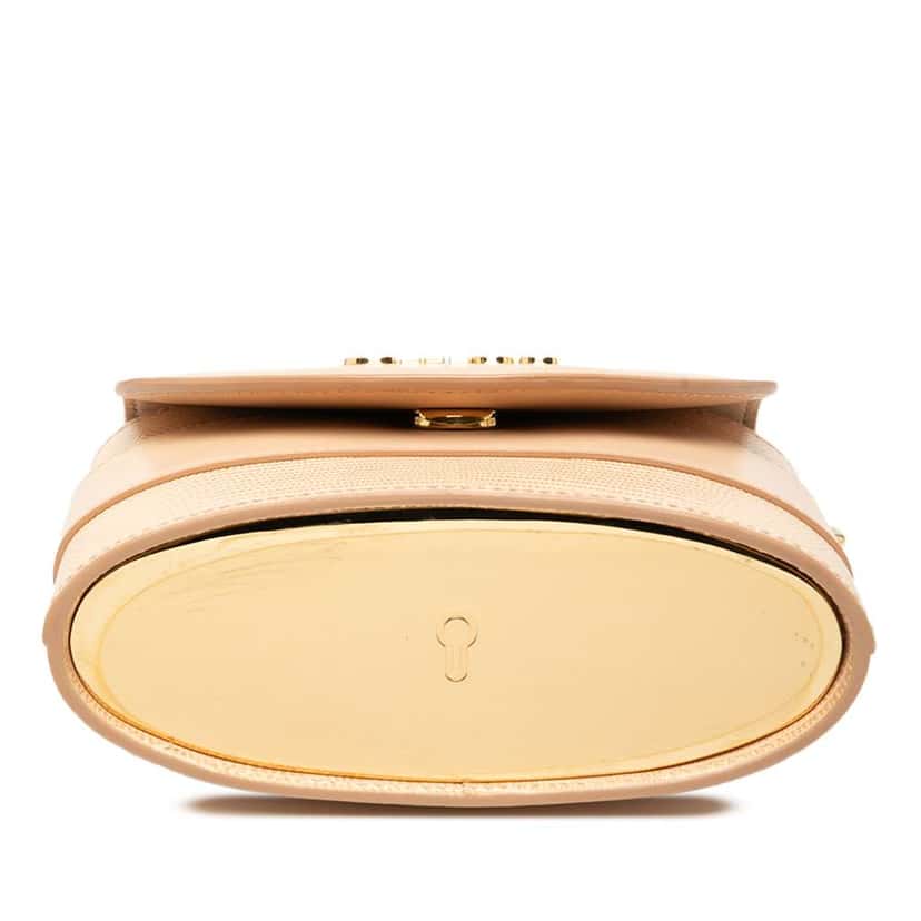 Chloé Lizard Embossed Leather Aby Lock Satchel Brown Leather Good condition - Inside View