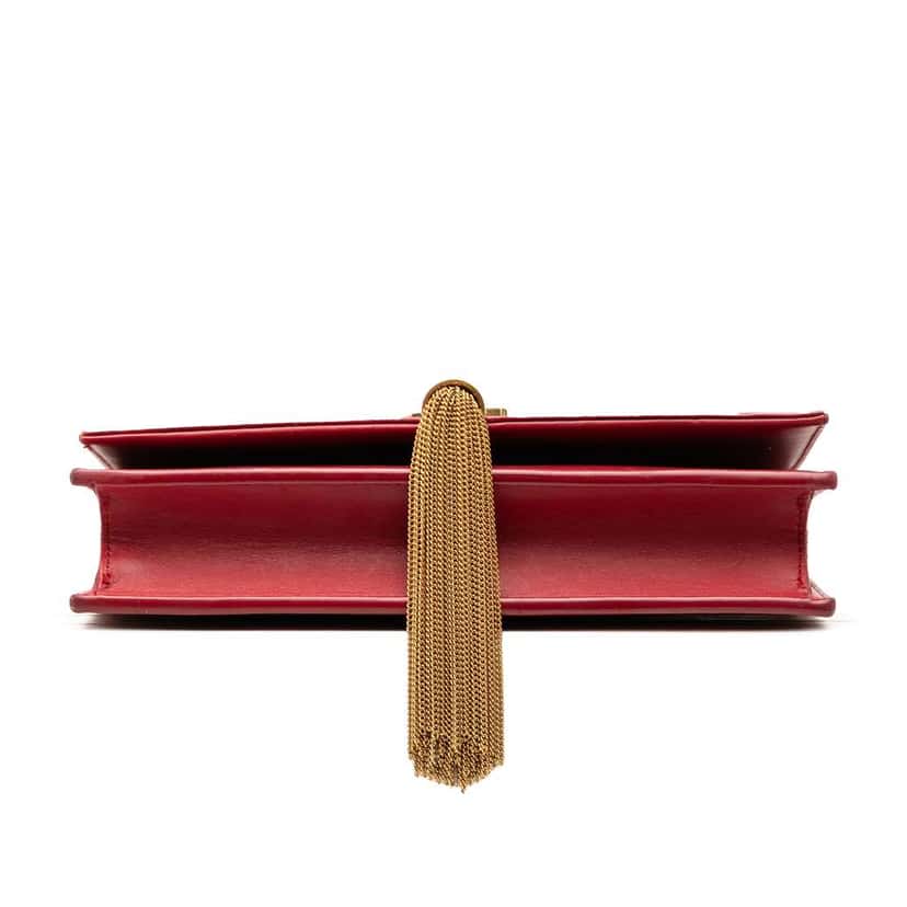 Saint Laurent Smooth Calfskin Monogram Kate Tassel Wallet on Chain Red Leather Very good condition - Inside View