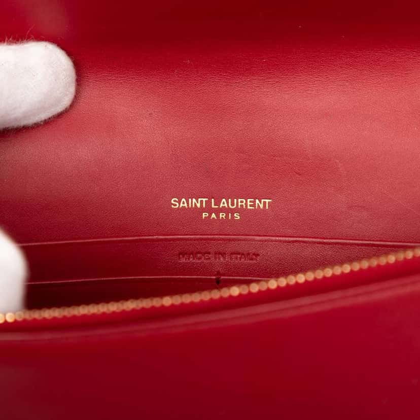 Saint Laurent Smooth Calfskin Monogram Kate Tassel Wallet on Chain Red Leather Very good condition - Box View