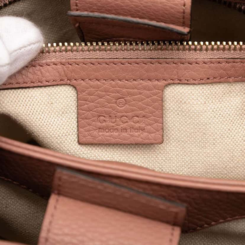Gucci Small Calfskin Bamboo Shopper Satchel Pink Leather Very good condition - Box View