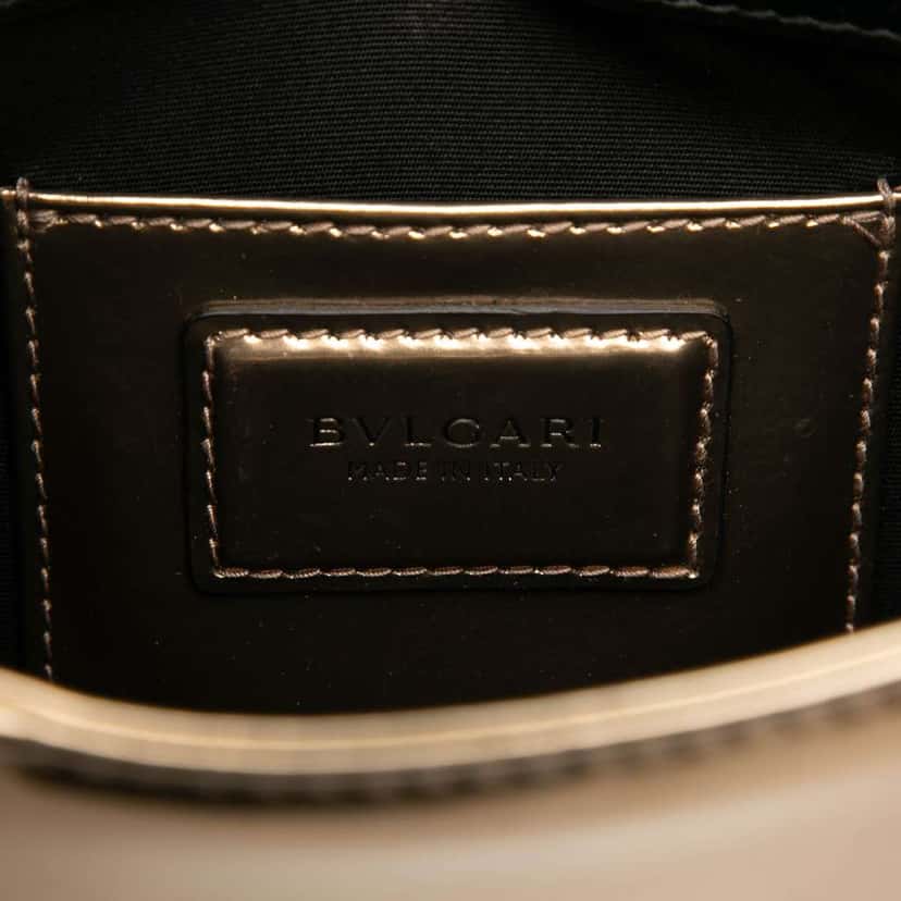 Bvlgari Small Patent Serpenti Forever Crossbody Gold Leather Good condition - Box View