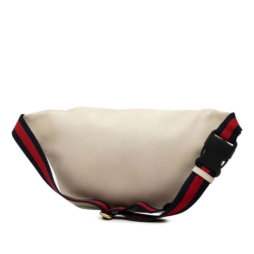 Gucci Leather Logo Belt Bag White Leather Good condition - Back View
