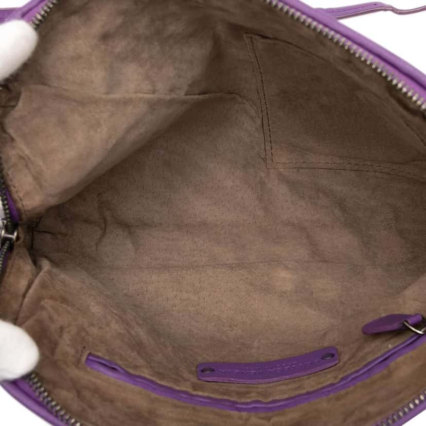 Bottega Veneta Nappa Intrecciato Nodini Crossbody Purple Leather Good condition - Model View