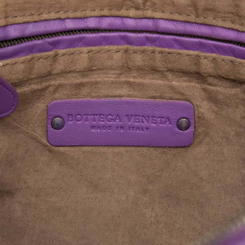 Bottega Veneta Nappa Intrecciato Nodini Crossbody Purple Leather Good condition - Box View
