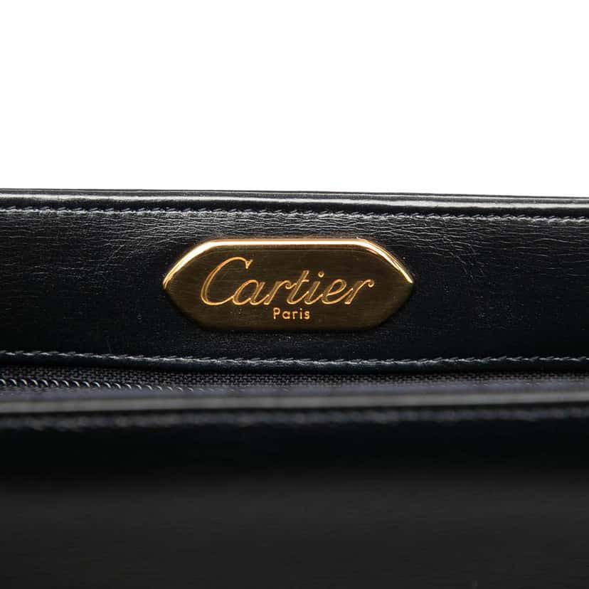 Cartier Leather Sapphire Line Crossbody Black Leather Good condition - Box View