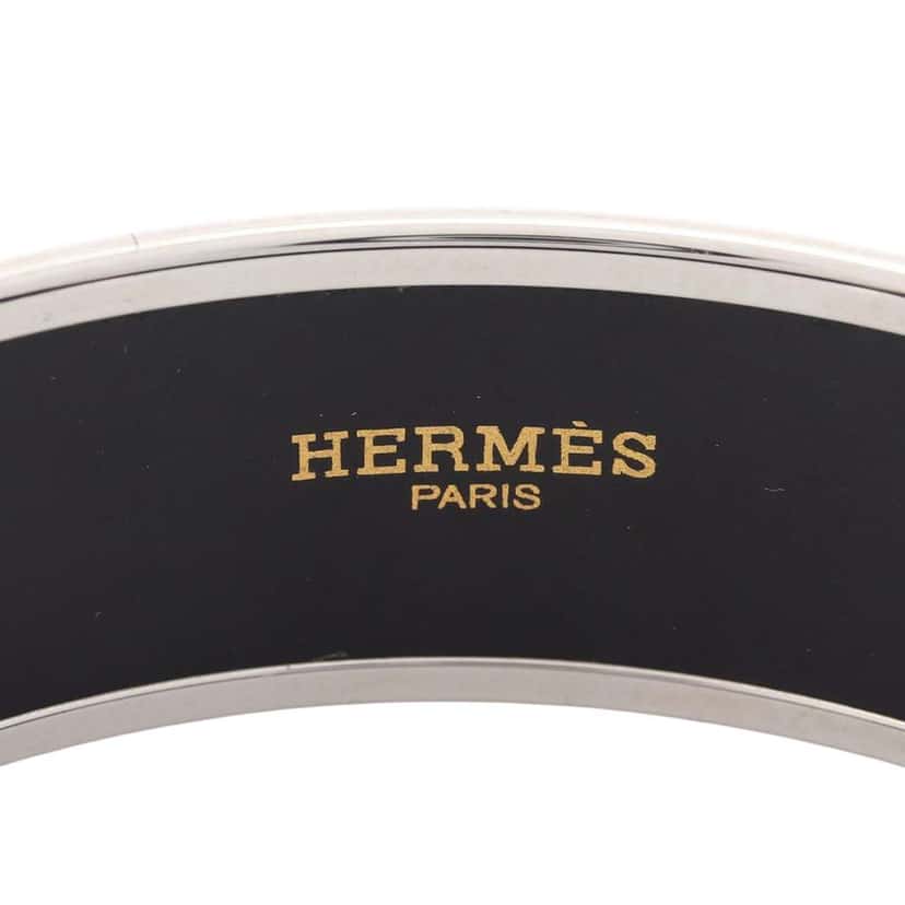 Hermès Wide Sunburst Rubans de Cheval Enamel Bangle 70 Blue Good condition - Inside View