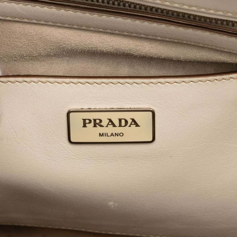 Prada City Calf Stitched Twin Pocket Satchel Brown Leather Very good condition - Box View