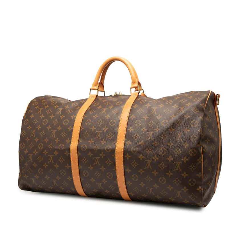 Louis Vuitton Monogram Keepall Bandouliere 60 Brown Good condition - Back View