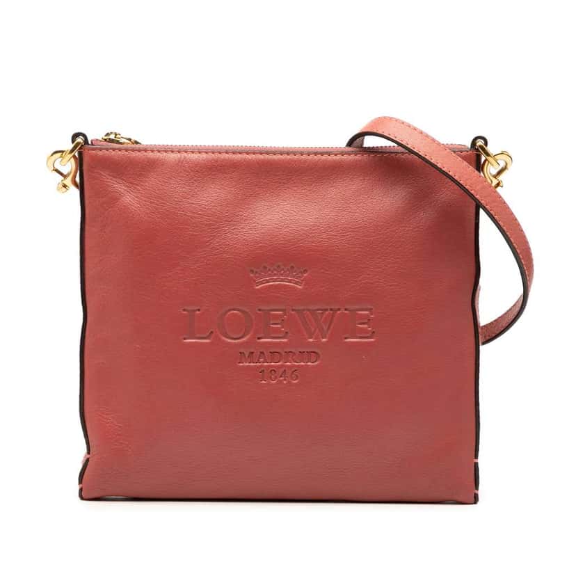 Loewe Leather Heritage Crossbody Red Leather Good condition - Front View
