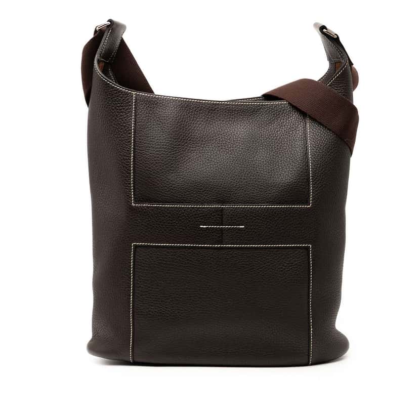 Hermès Clemence Sac Good News PM Brown Leather Good condition - Front View