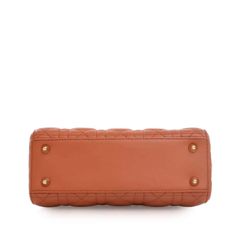 Dior Small Lambskin Cannage MyABCDior Lady Dior Orange Leather Good condition - Box View