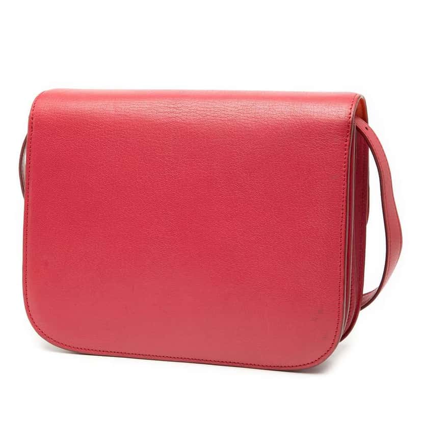 Celine Medium Calfskin Classic Box Red Leather Very good condition - Back View