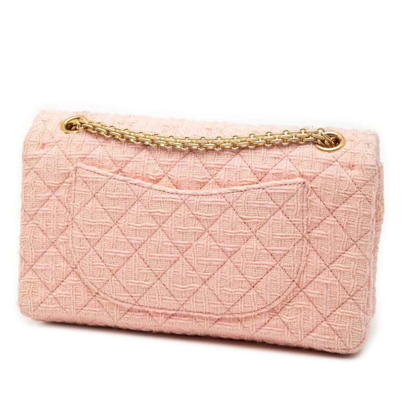 Chanel Reissue 2.55 Tweed Single Flap 225 Pink Tweed Good condition - Back View