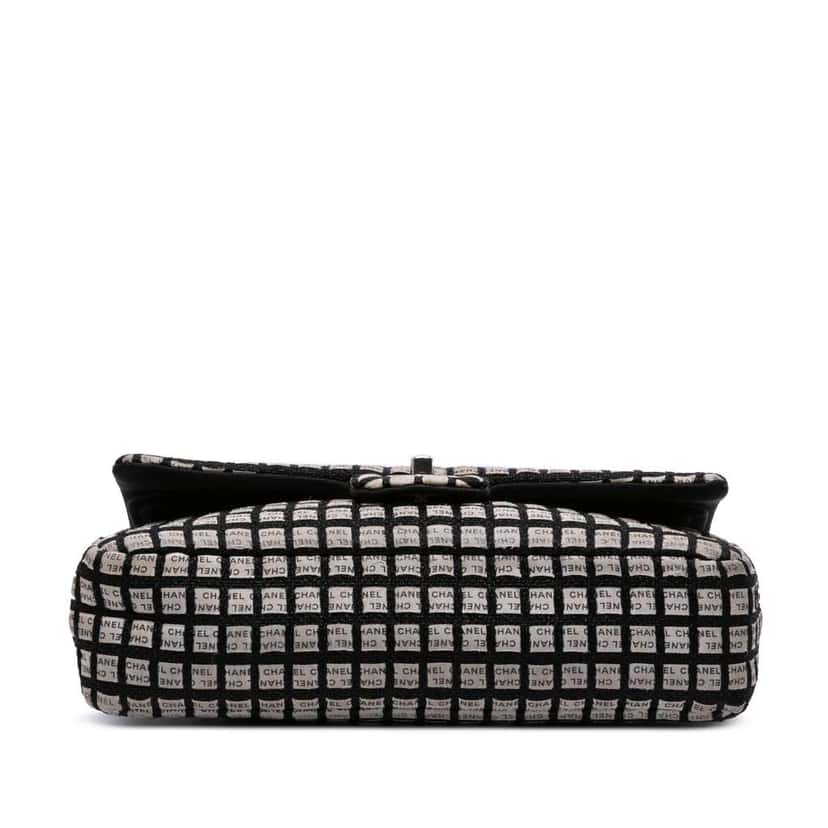 Chanel Medium Classic Ribbon Tweed Double Flap White Tweed Very good condition - Inside View