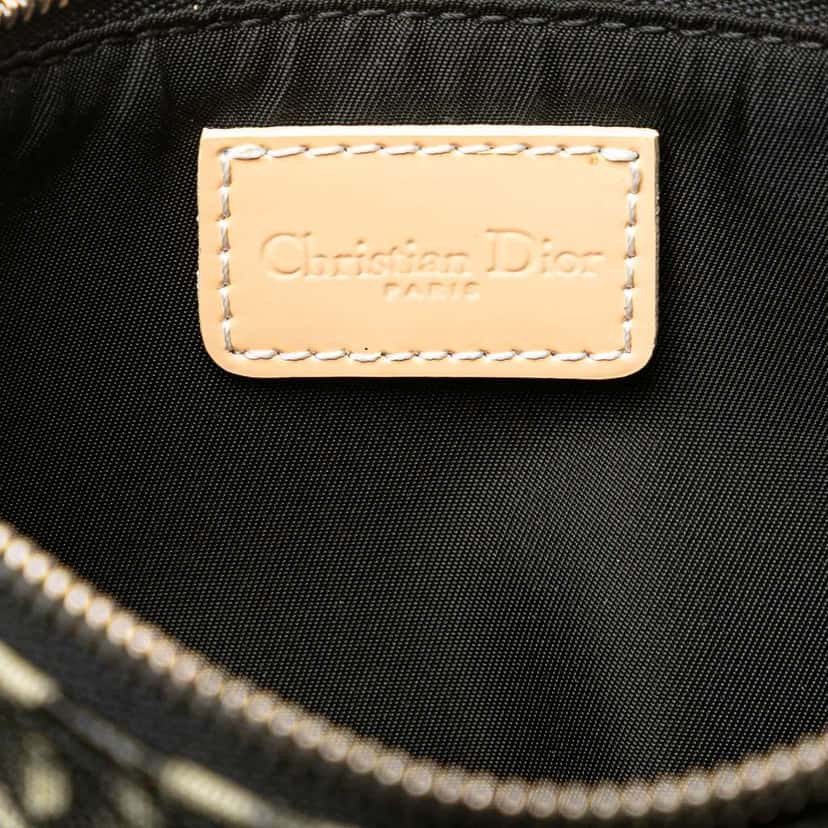 Dior Mini Diorissimo Coated Canvas Saddle Pochette Black Canvas Good condition - Box View