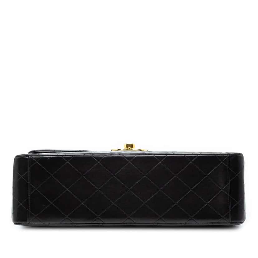Chanel Maxi XL Classic Lambskin Single Flap Black Leather Good condition - Inside View