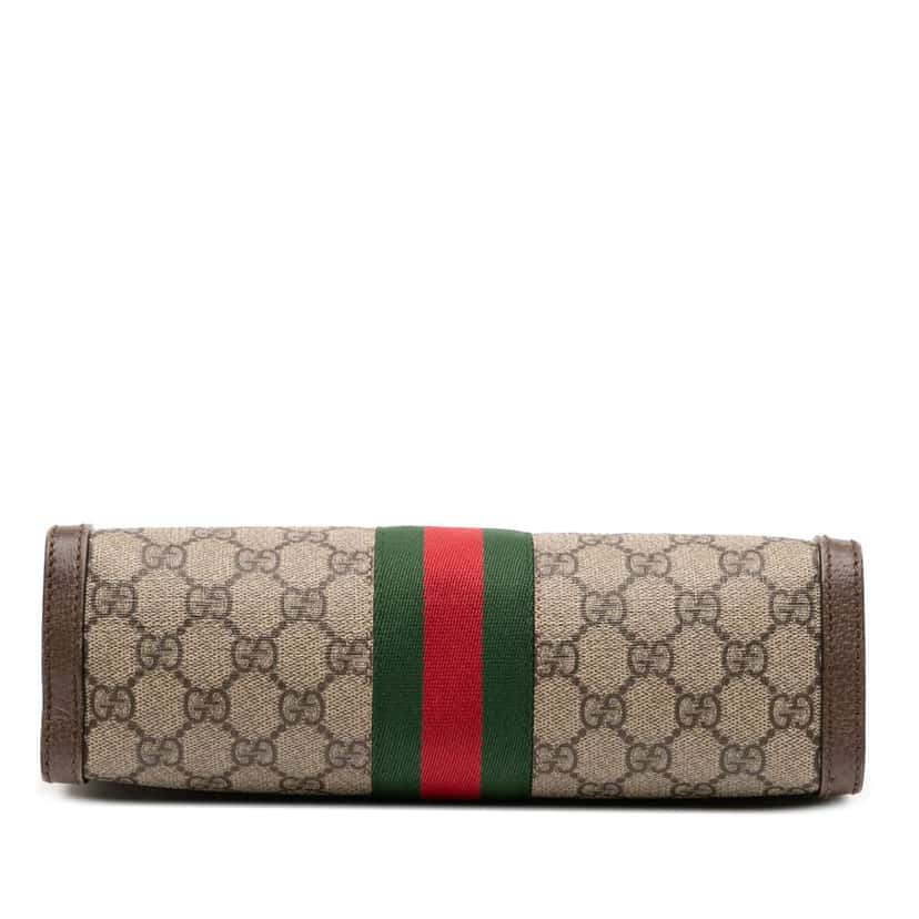 Gucci Small GG Supreme Web Ophidia Chain Crossbody Brown Canvas Good condition - Inside View