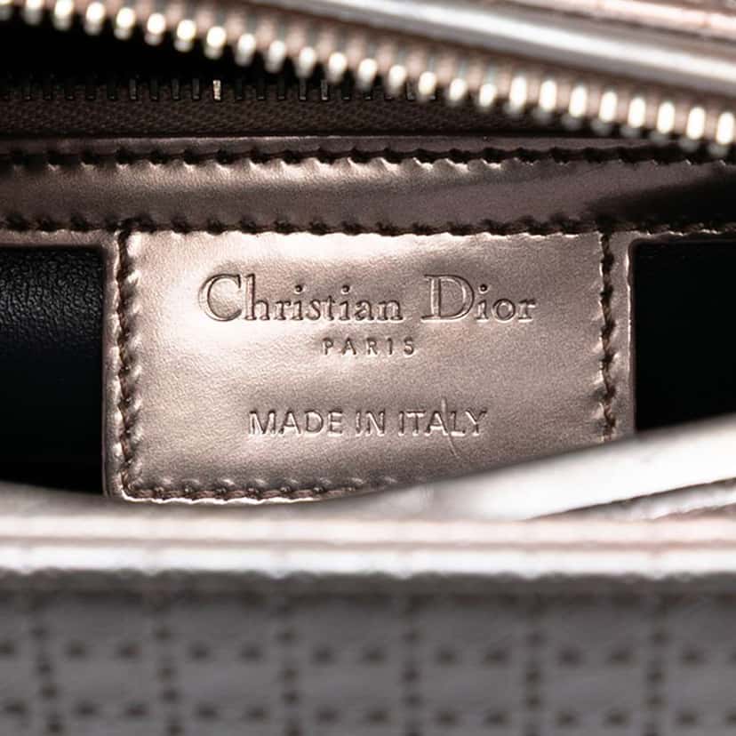 Dior Medium Metallic Patent Microcannage Lady Dior Pink Leather Very good condition - Box View