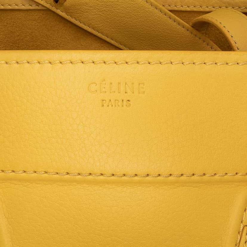 Celine Medium Leather Phantom Luggage Tote Yellow Leather Good condition - Box View
