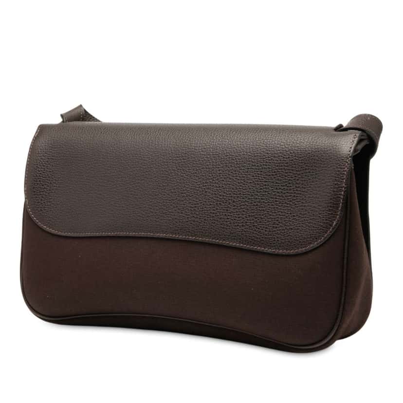 Hermès Vache Liege and Toile Sac Colorado PM Brown Leather Good condition - Back View