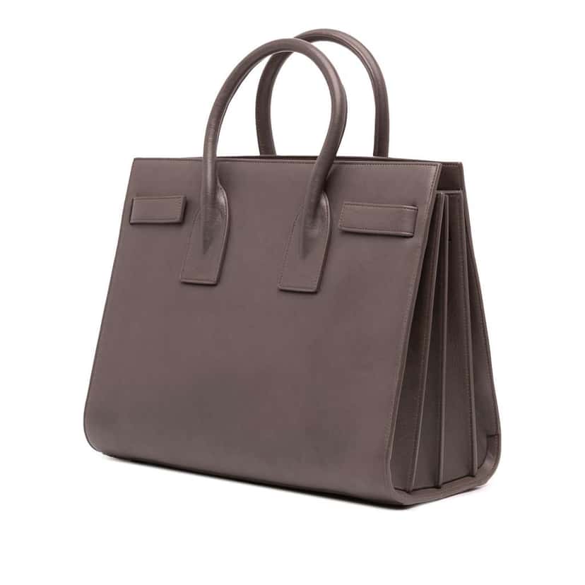 Saint Laurent Small Leather Sac De Jour Satchel Grey Leather Good condition - Back View