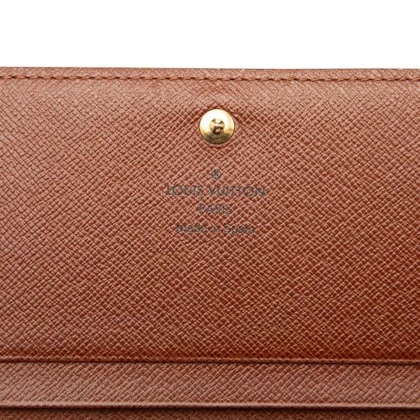 Louis Vuitton Monogram Porte Monnaie Tresor Wallet Brown Good condition - Box View