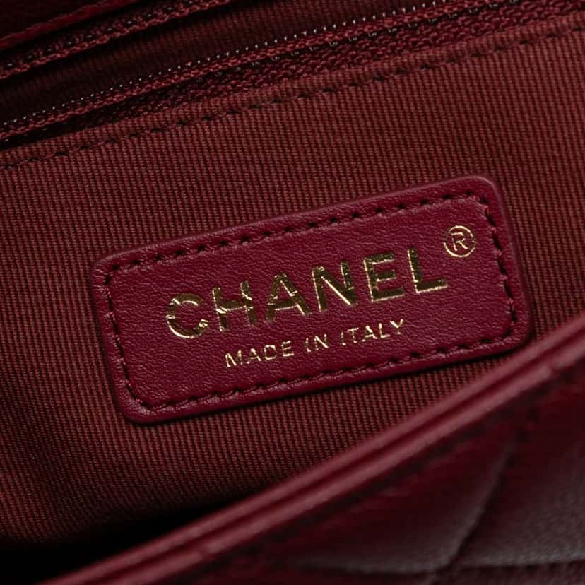 Chanel Mini Quilted Caviar Twist Your Buttons Flap Red Leather Good condition - Box View