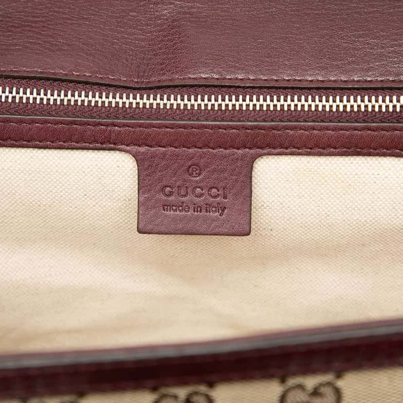 Gucci Medium GG Canvas New Bamboo Top Handle Bag Brown Canvas Good condition - Box View
