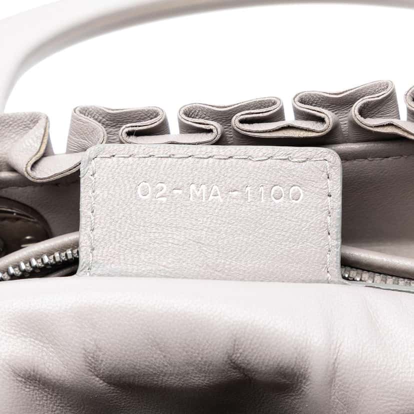 Dior Medium Lambskin Cannage Ruffle Lady Dior Grey Leather Very good condition - Box View